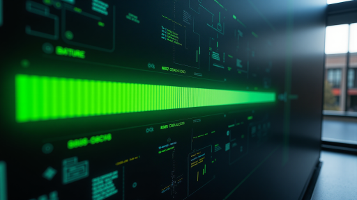 聊天機器人構建工具界面截圖,顯示對話流程編輯器和預覽視窗,綠色科技背景,直觀易用的界面設計